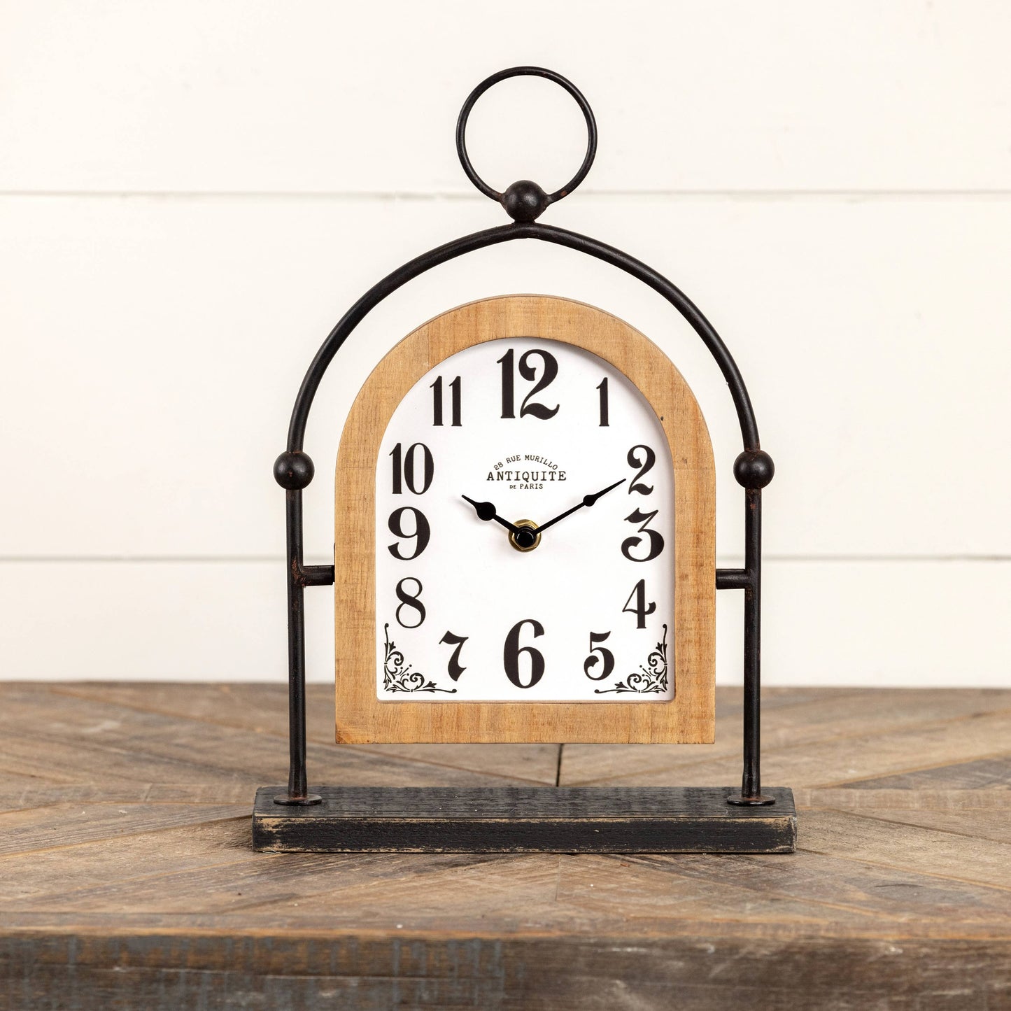 Wood & Metal Tabletop Clock