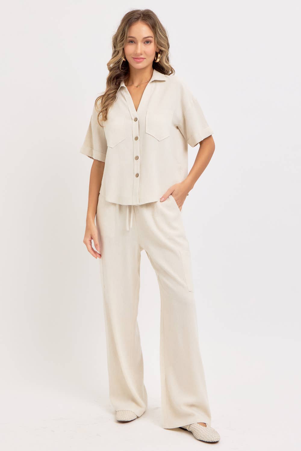 Beachin Collared Top