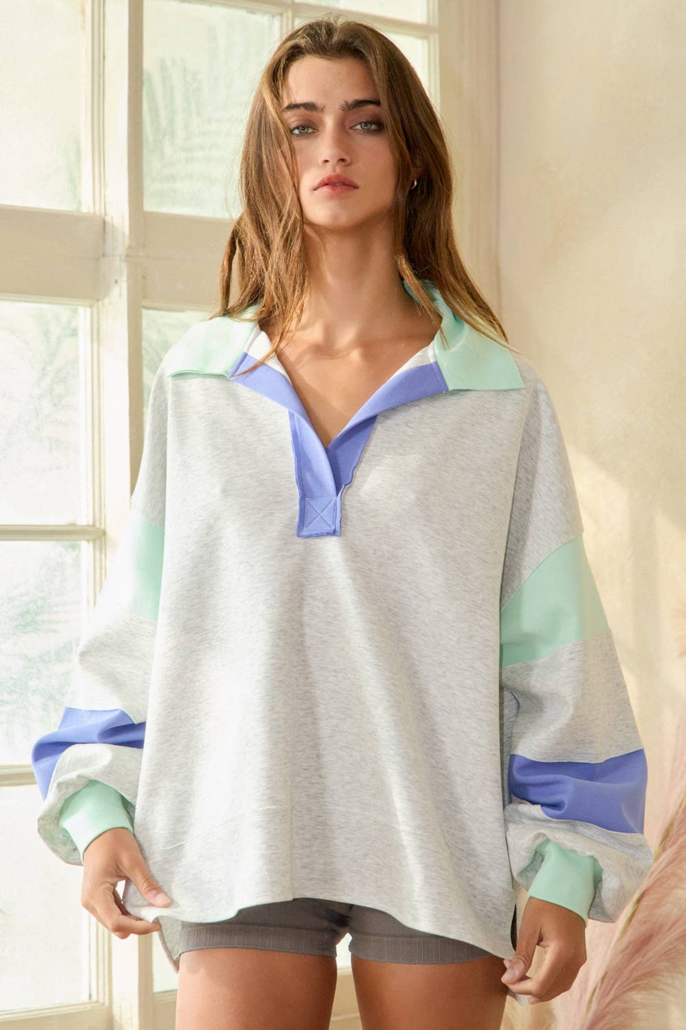 Oversized Colorblock Top