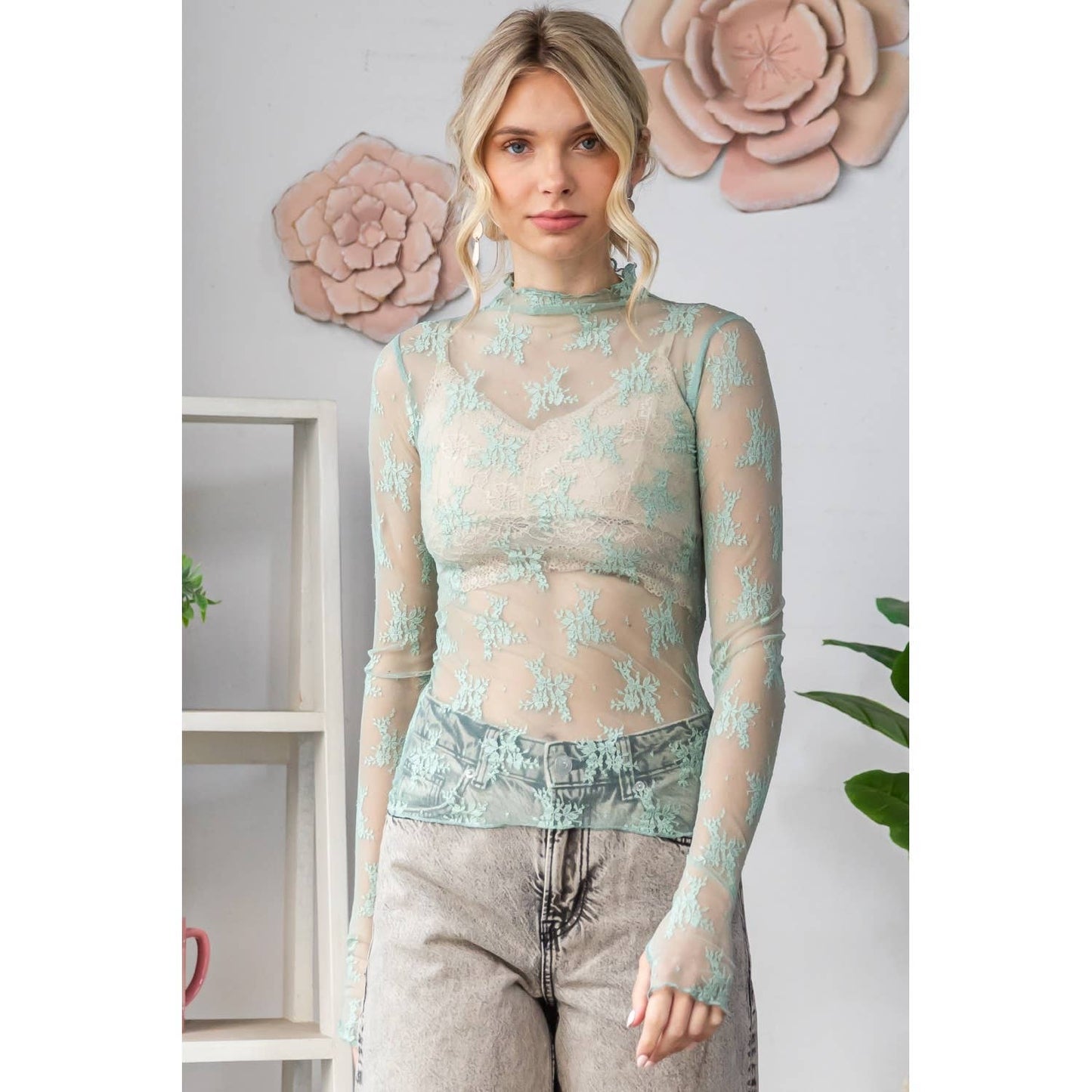 Lovely in Lace Long Sleeve Top