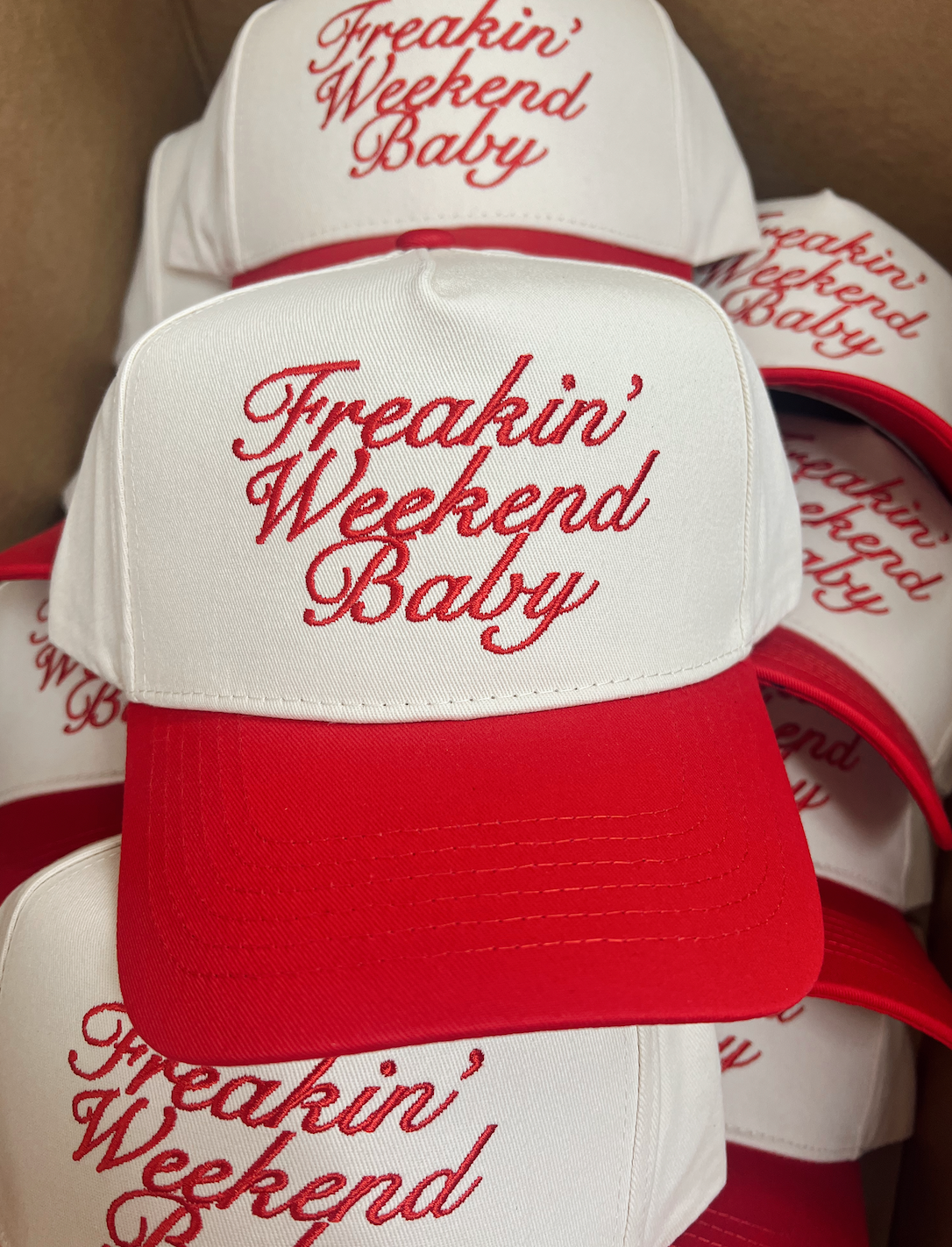 Freakin' Weekend Baby - Black Vintage Trucker Hat