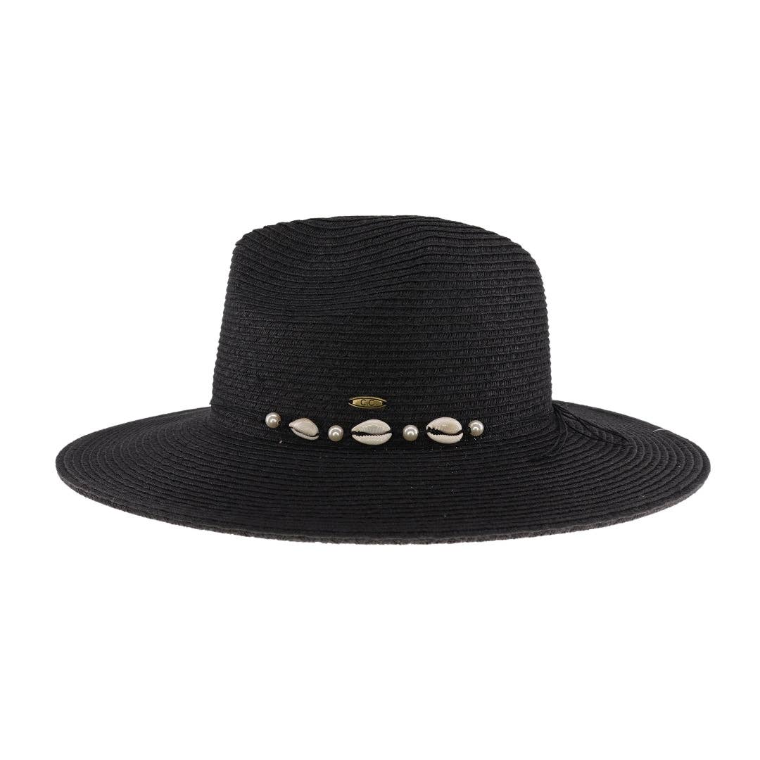 Shell & Pearl Trim Panama Hat