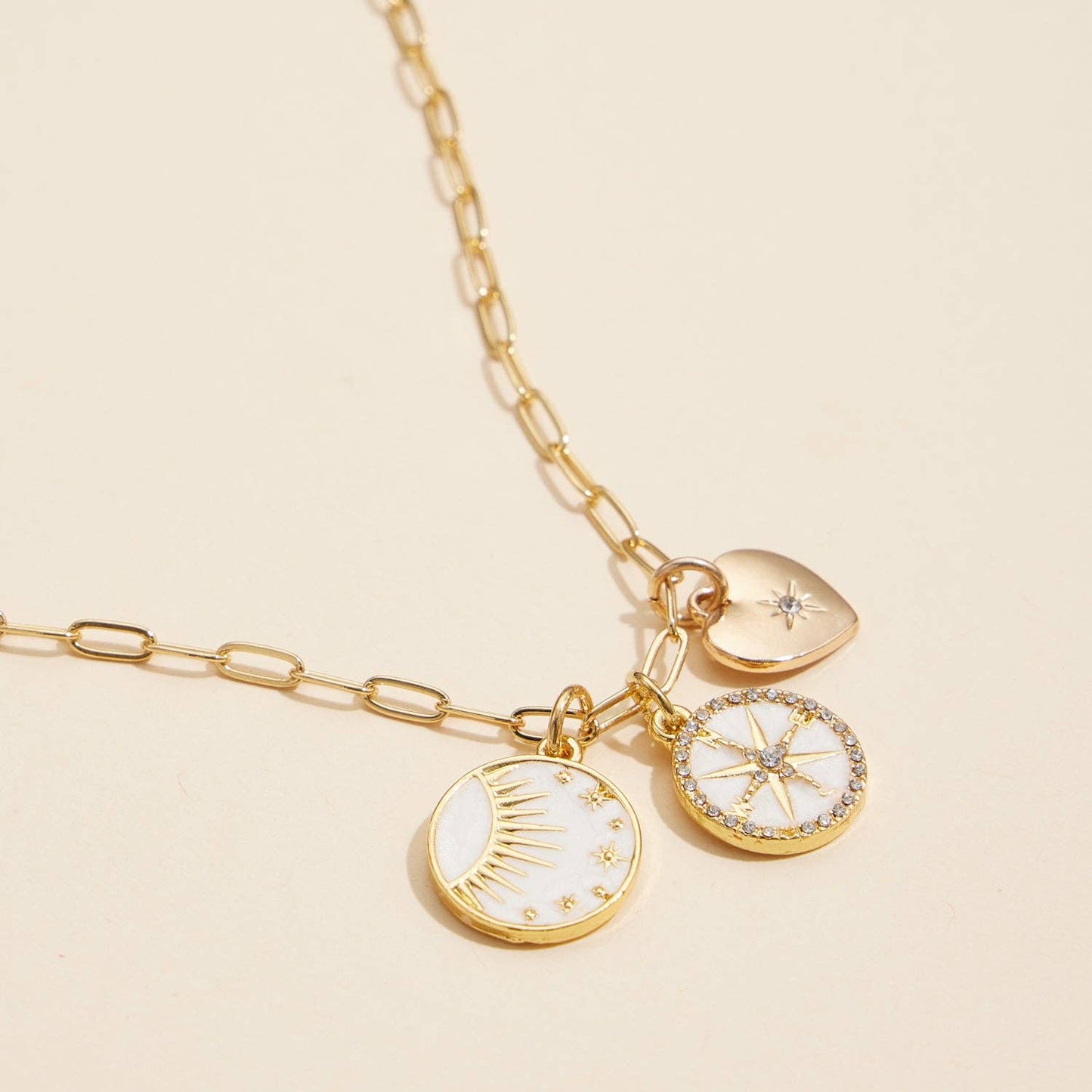 Gold Dipped Necklace with Celestial Charms