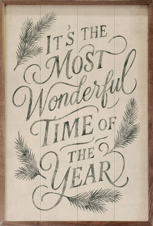 It's The Most Wonderful Time Pine White
