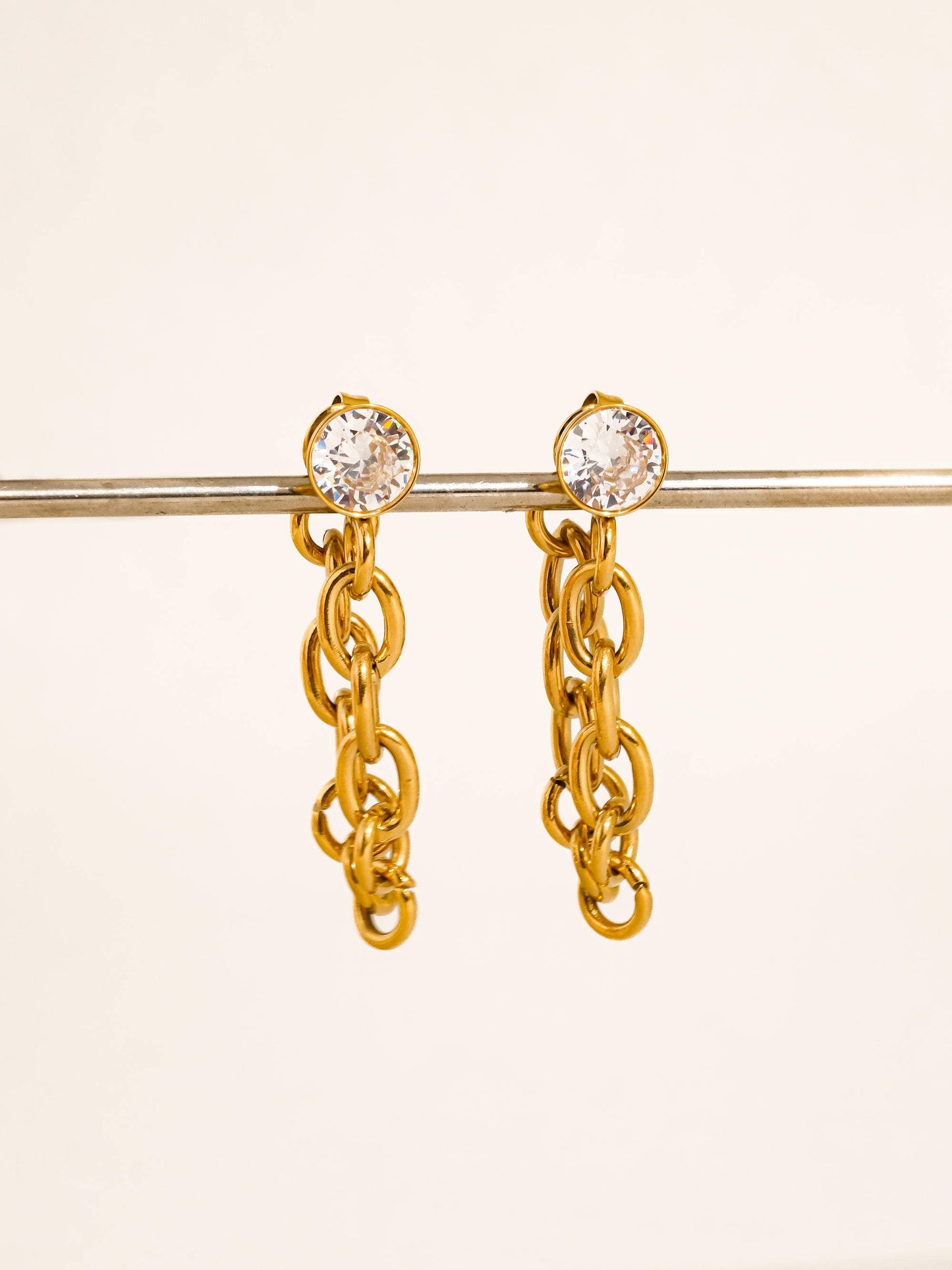 Jazlynn 18K Gold Chain Drop Earrings