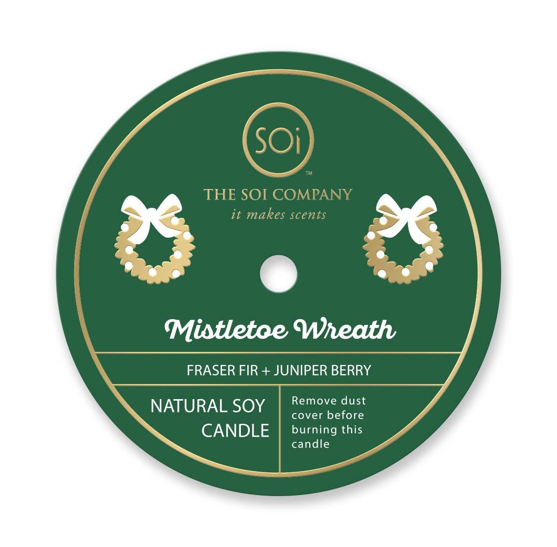 Mistletoe Wreath Holiday Candle