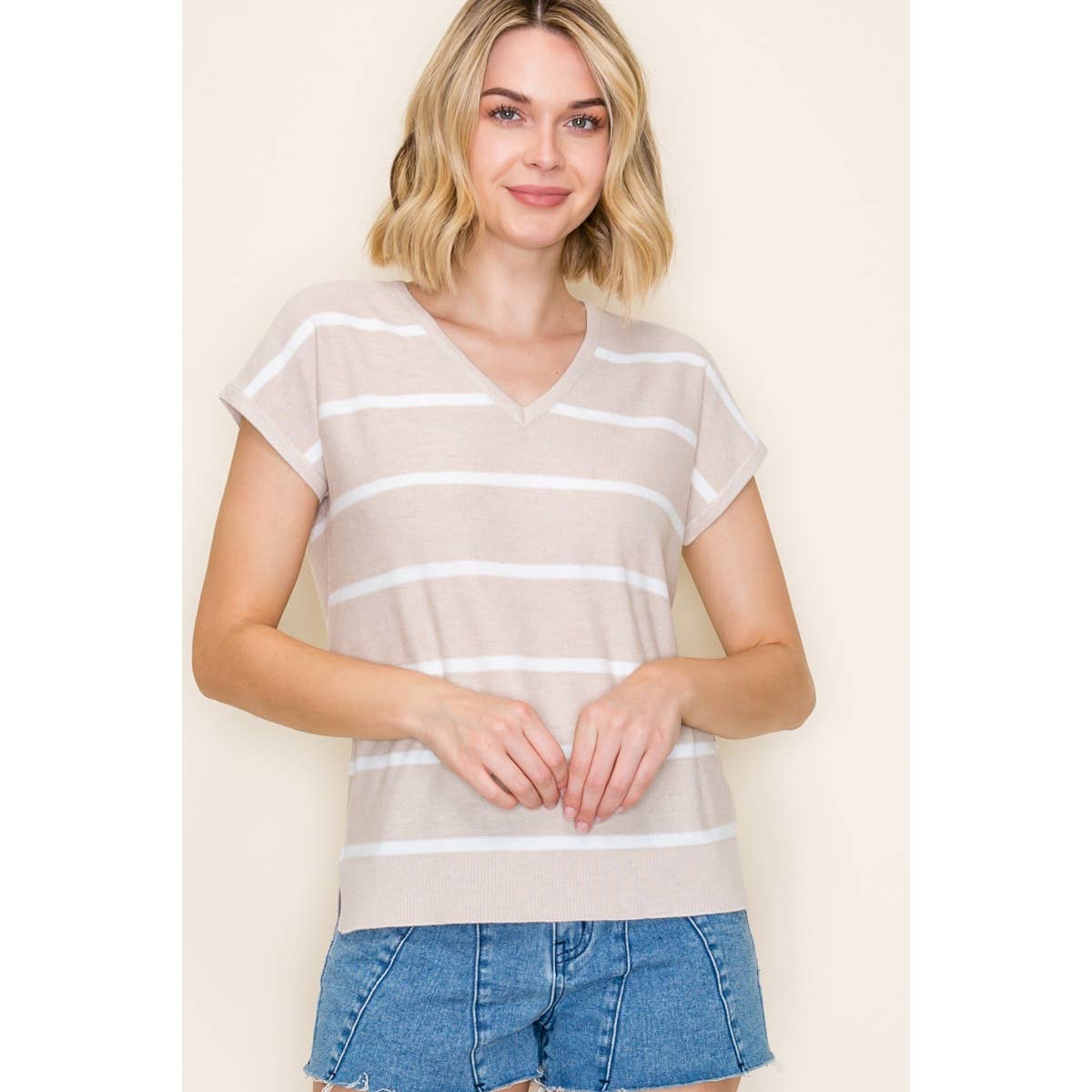 Sandy Oasis Striped Top