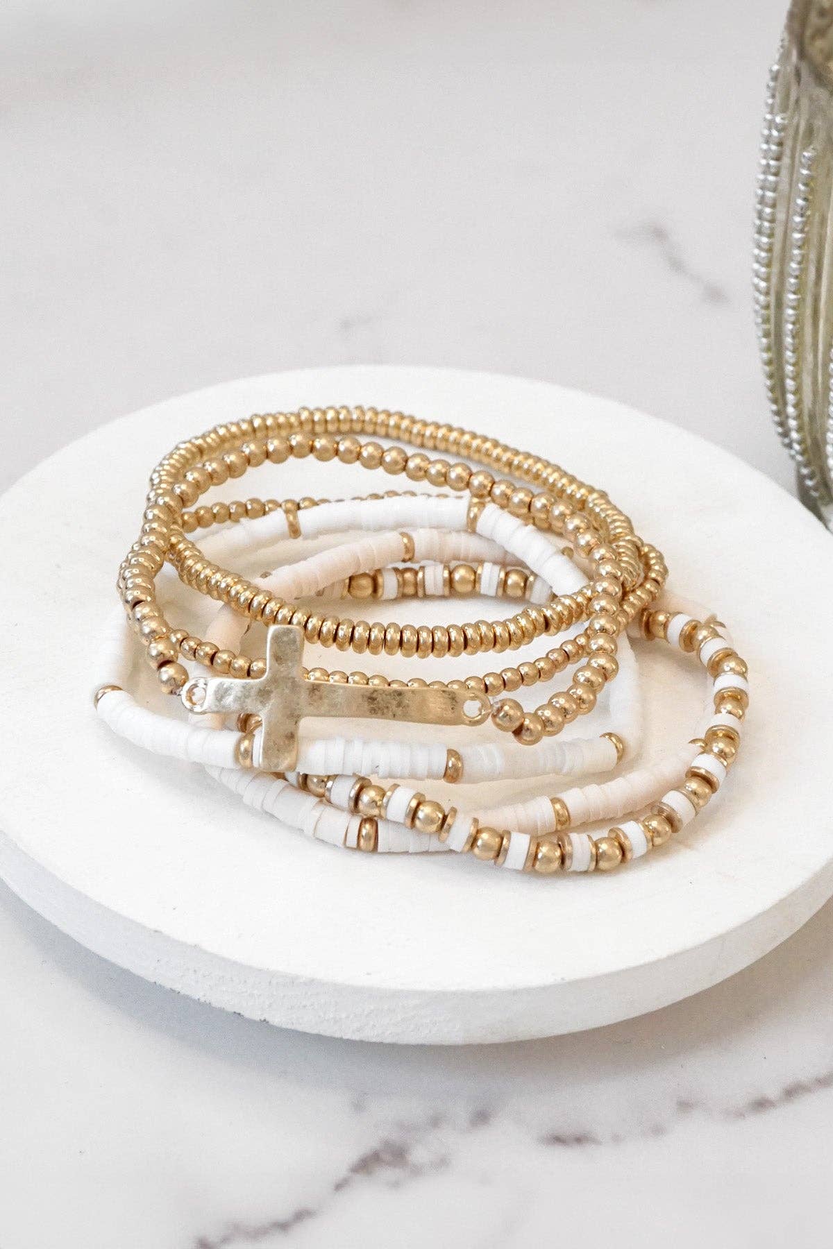 Clay Cross Bracelet Stack
