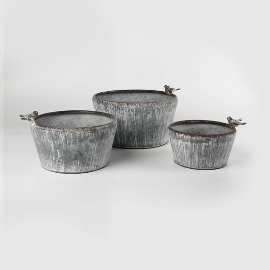 GRAY WASH VINTAGE PLANTER