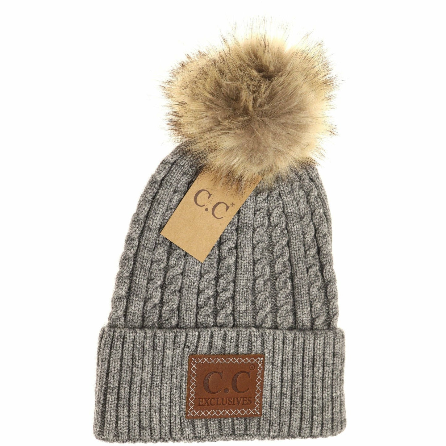 Double Braided CC Pom Beanie