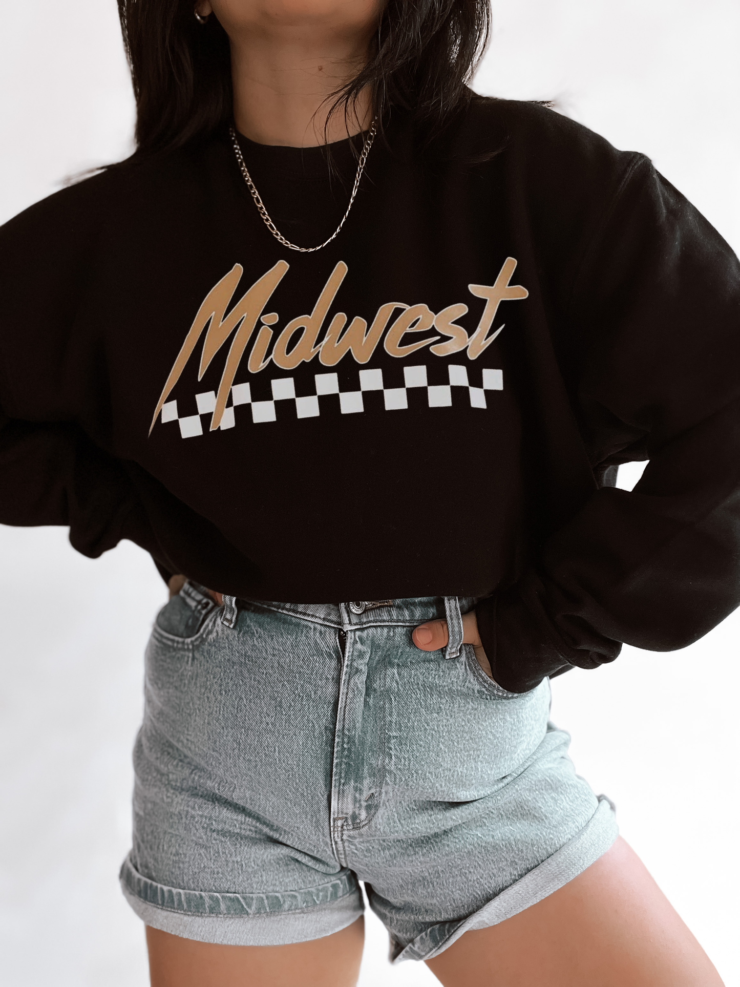 Midwest Checkered Sweatshirt - Black