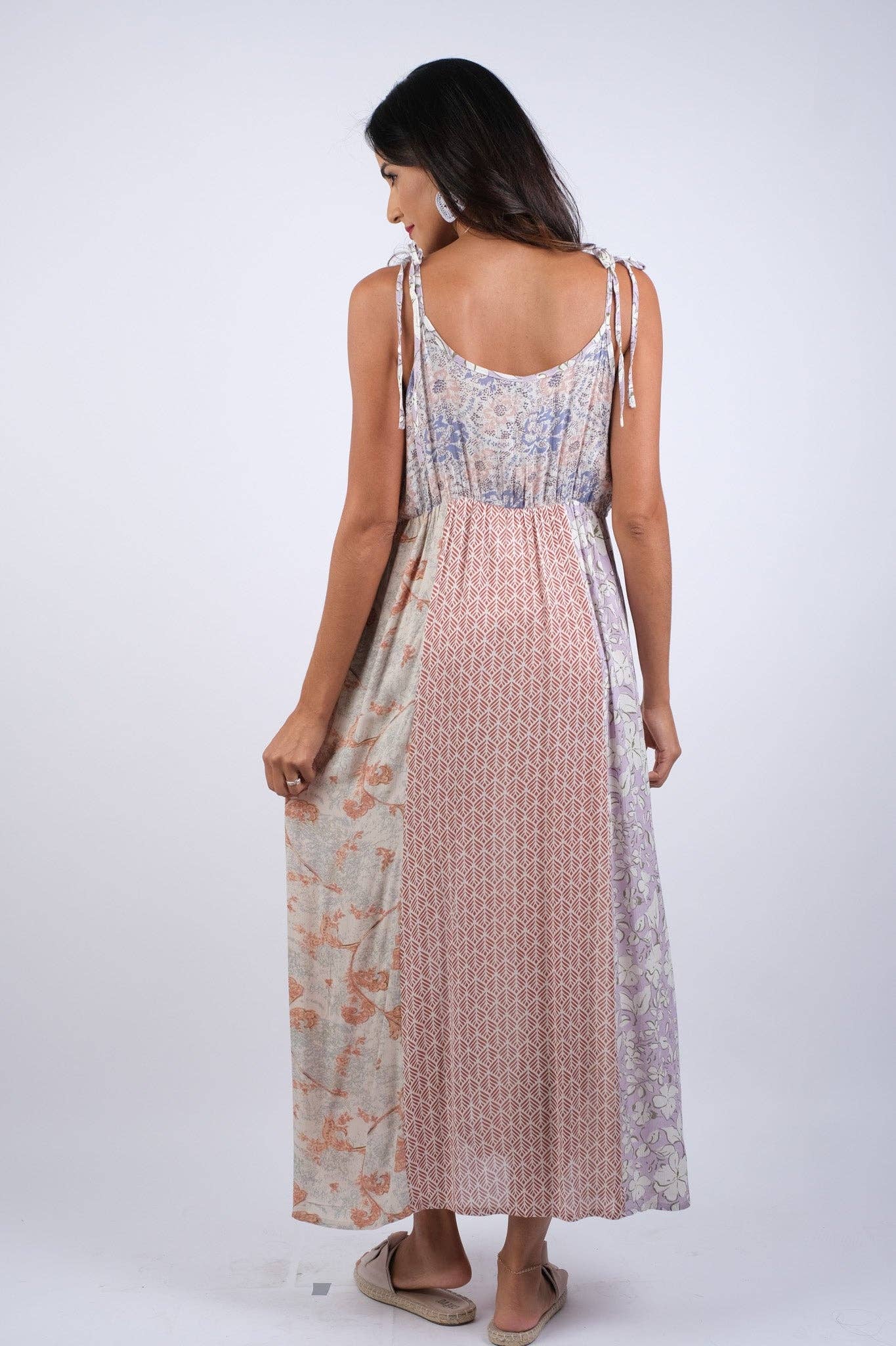 Rosy Mosaic Maxi Dress