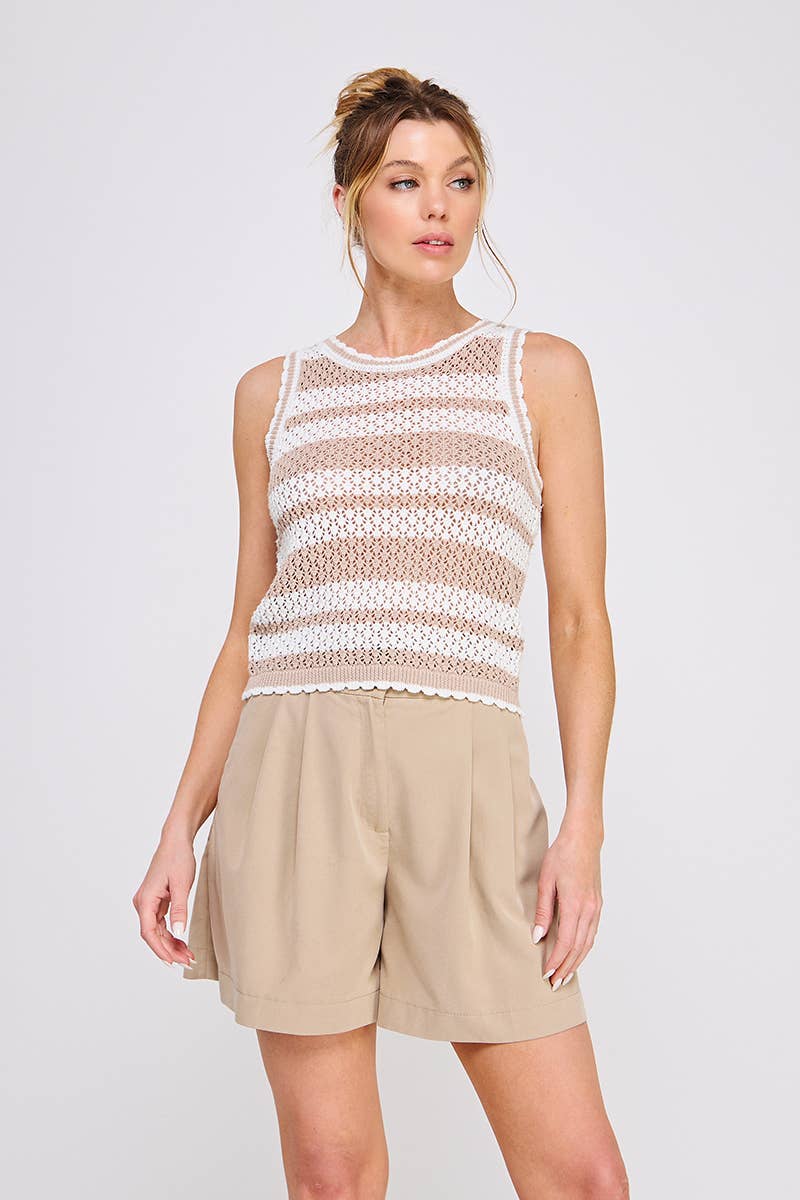 Sandy Stripes Crochet Top