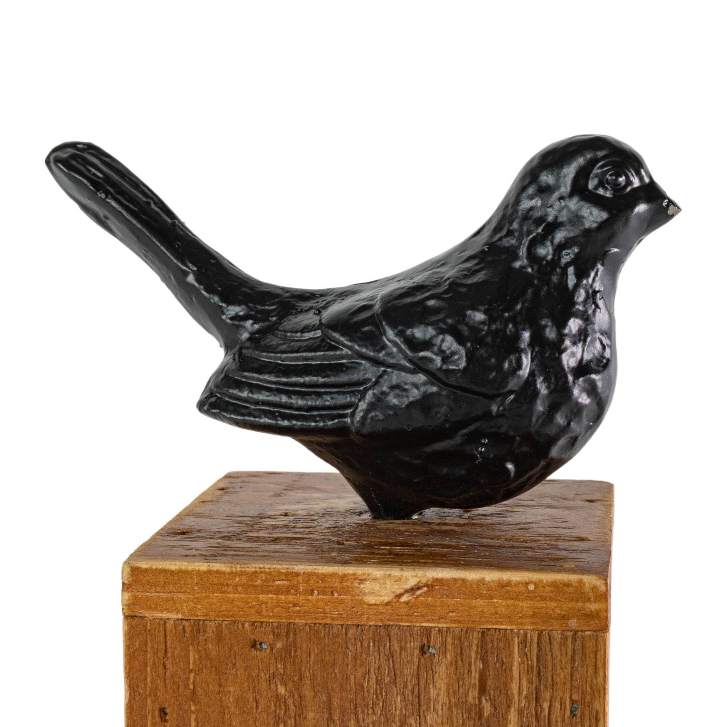 Wood Block Bird Figurine