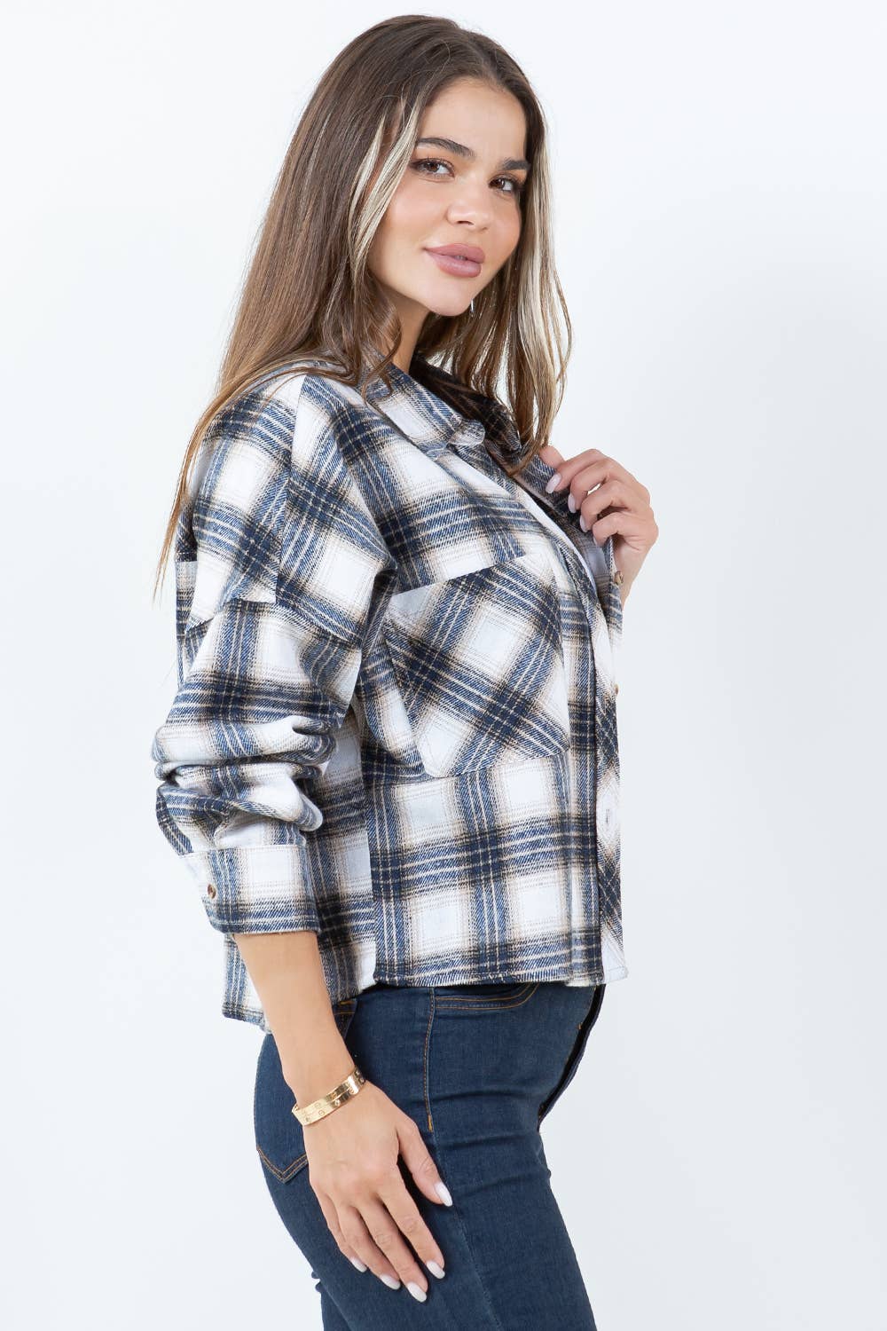 Darla Plaid Crop Shacket