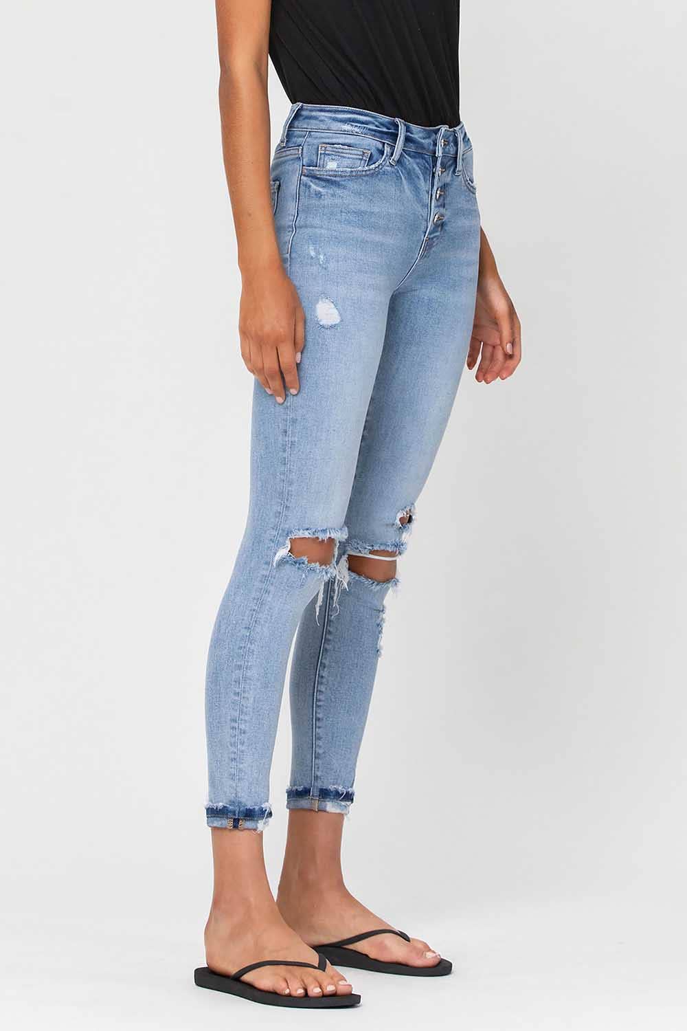 Haylie High Rise Distress Skinny