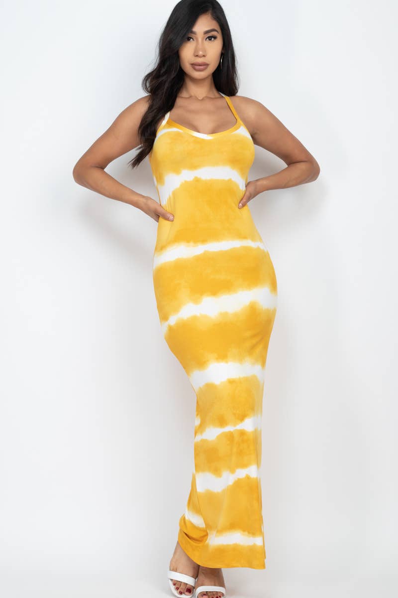 Tie-Dye Printed Maxi Dress