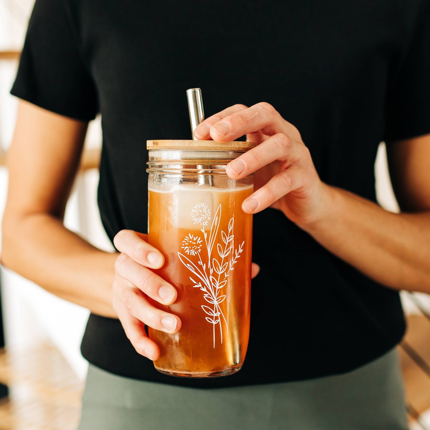 Floral Bouquet Glass Tumbler