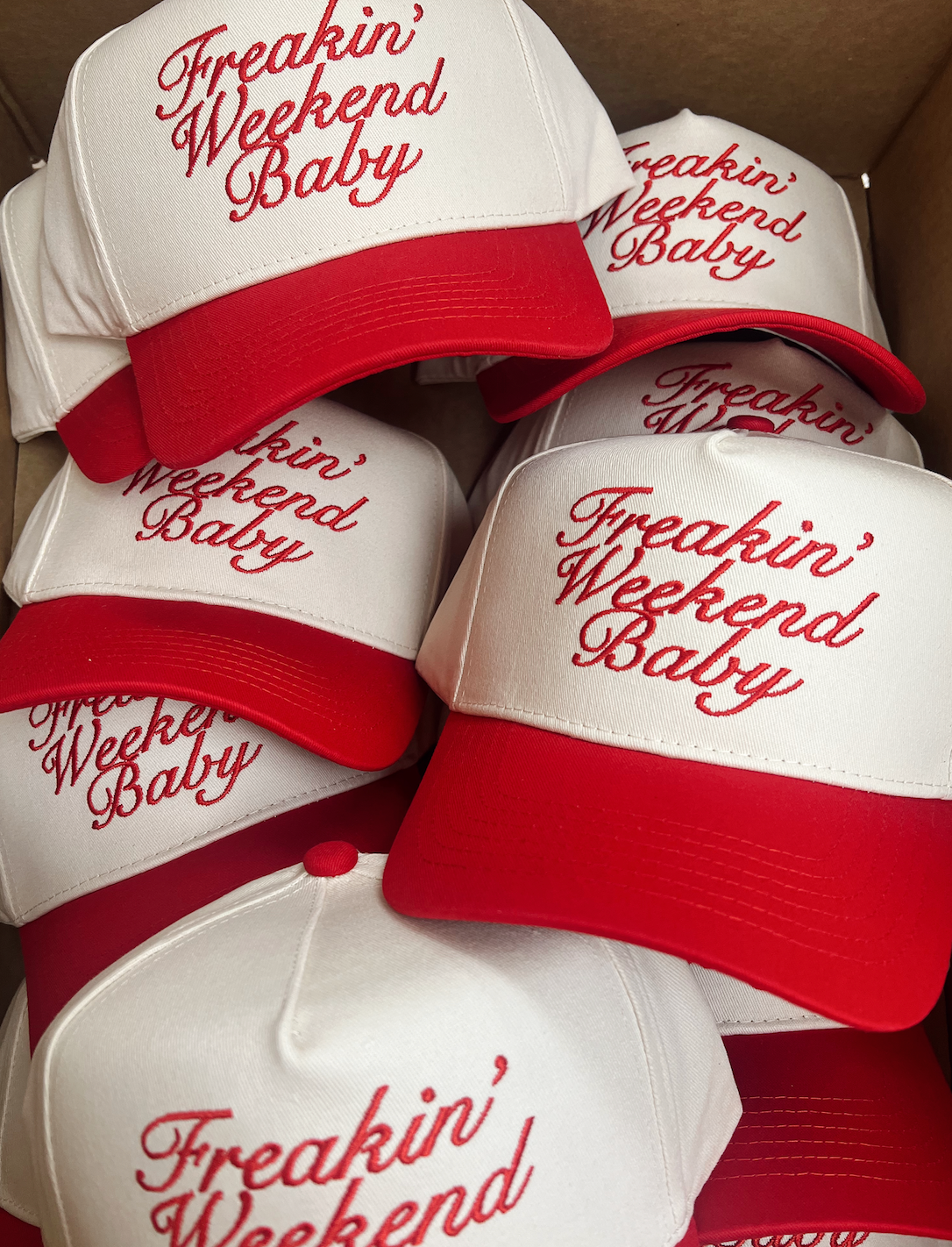 Freakin' Weekend Baby - Black Vintage Trucker Hat