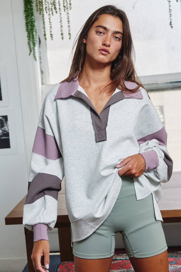 Oversized Colorblock Top
