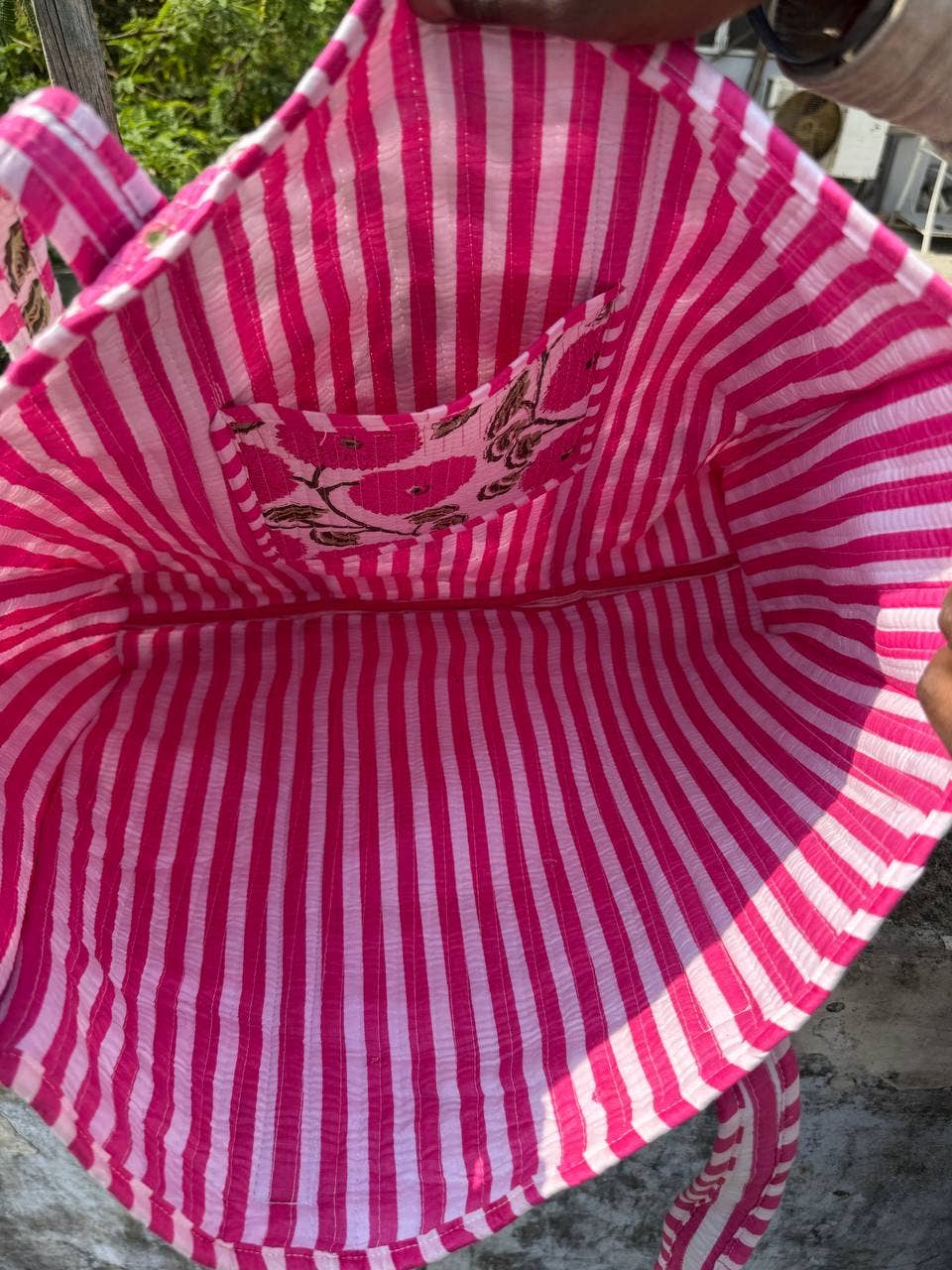 Carry Bag Block Printed Bags Cotton Quilted Bag Shopping Bag