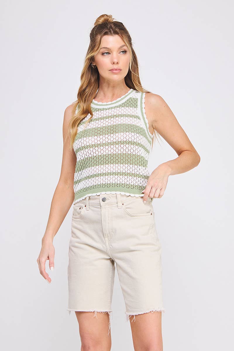 Sandy Stripes Crochet Top