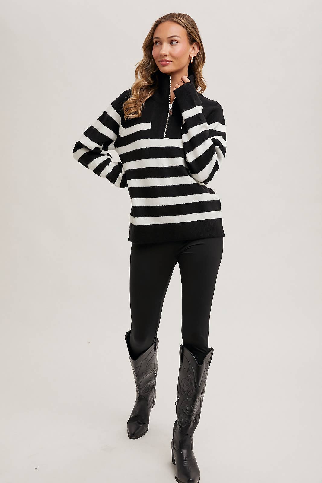 Danielle Striped Quarter Zip