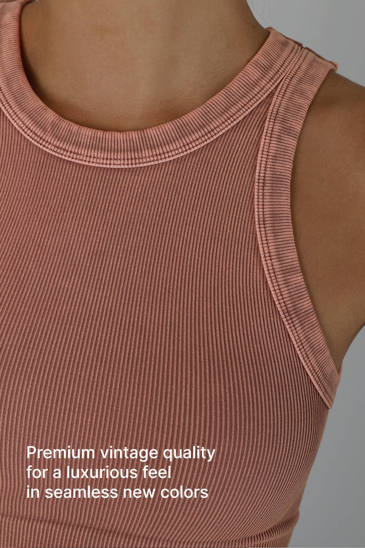 Vintage Ribbed High Neck Top