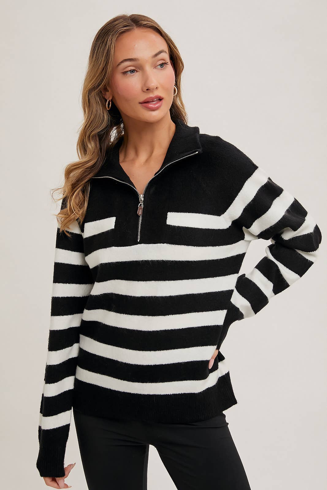 Danielle Striped Quarter Zip