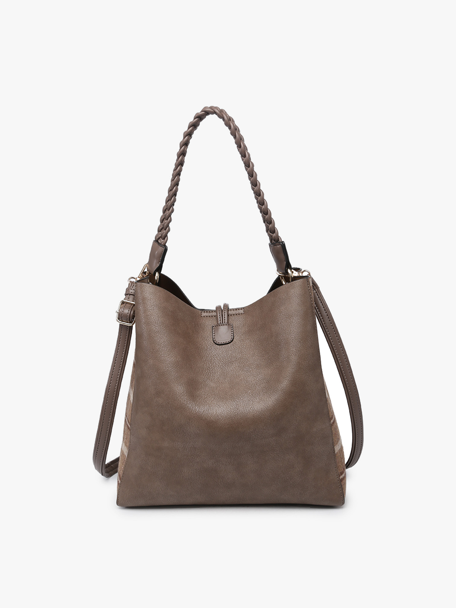 Dina Plaid Contrast Tote