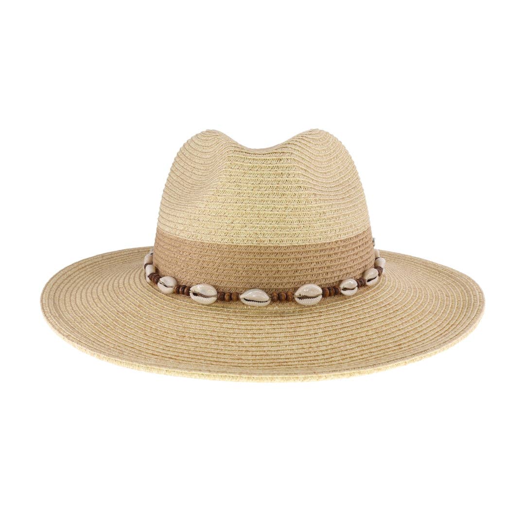 Two-Tone Shell Panama Hat