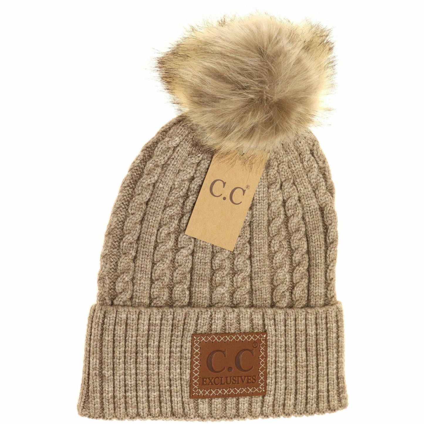 Double Braided CC Pom Beanie