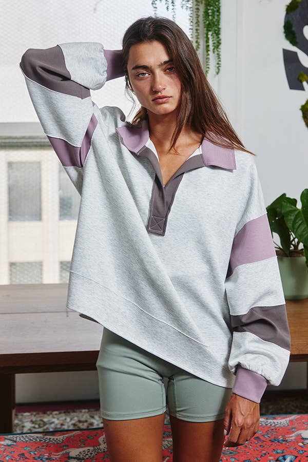 Oversized Colorblock Top