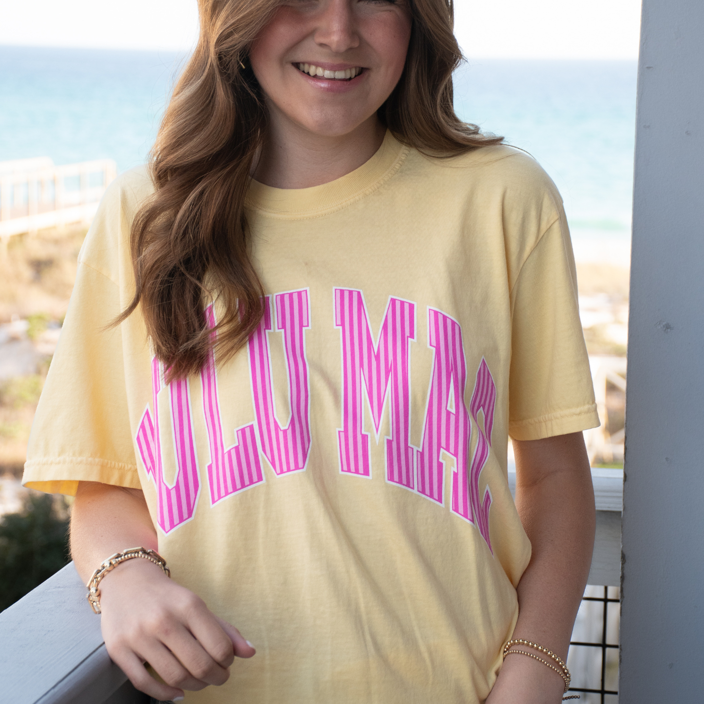 LM Stripe Butter Yellow Tee
