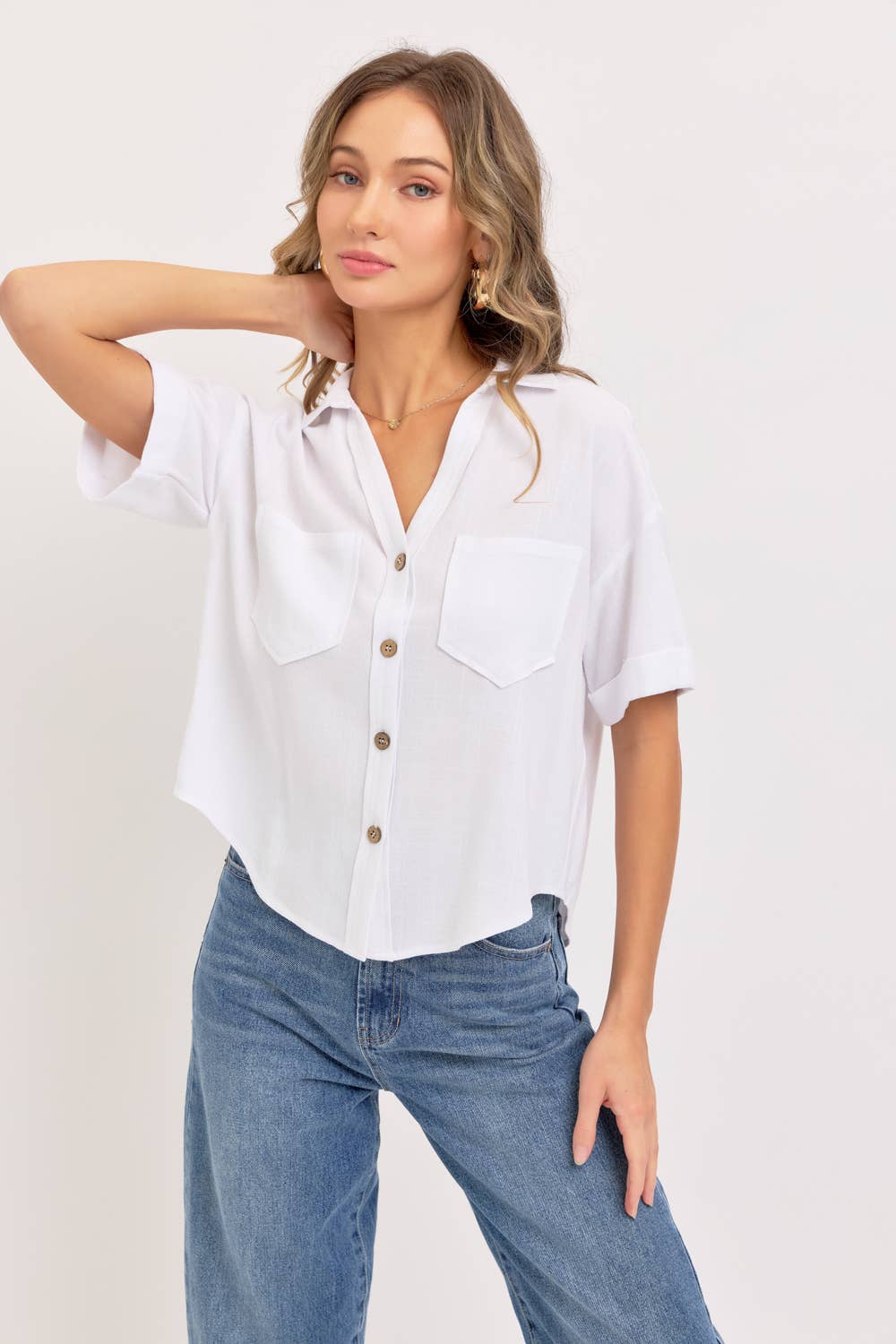 Beachin Collared Top