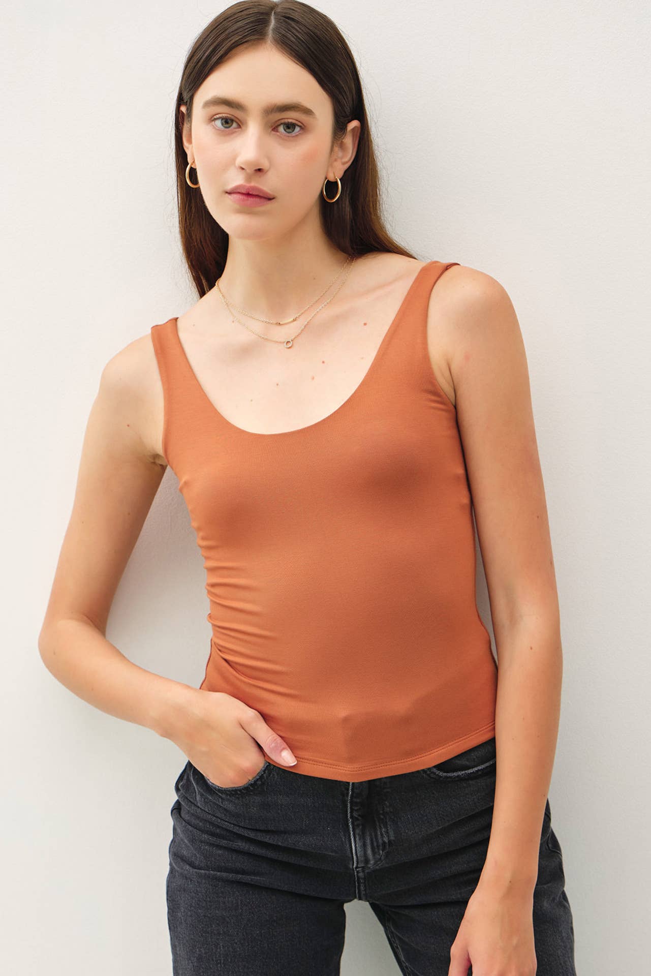 Scoop Neck Double Lined Tank