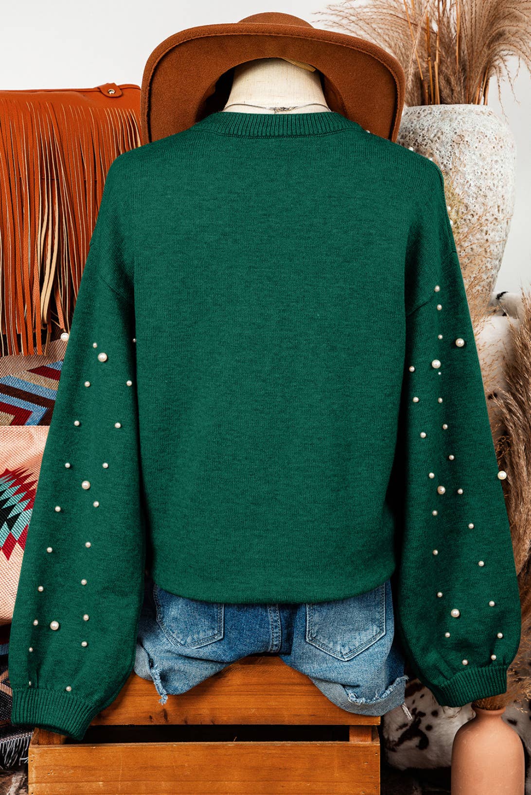 Pearl Sleeve Sweater