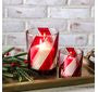 Candy Cane Striped Glass Container