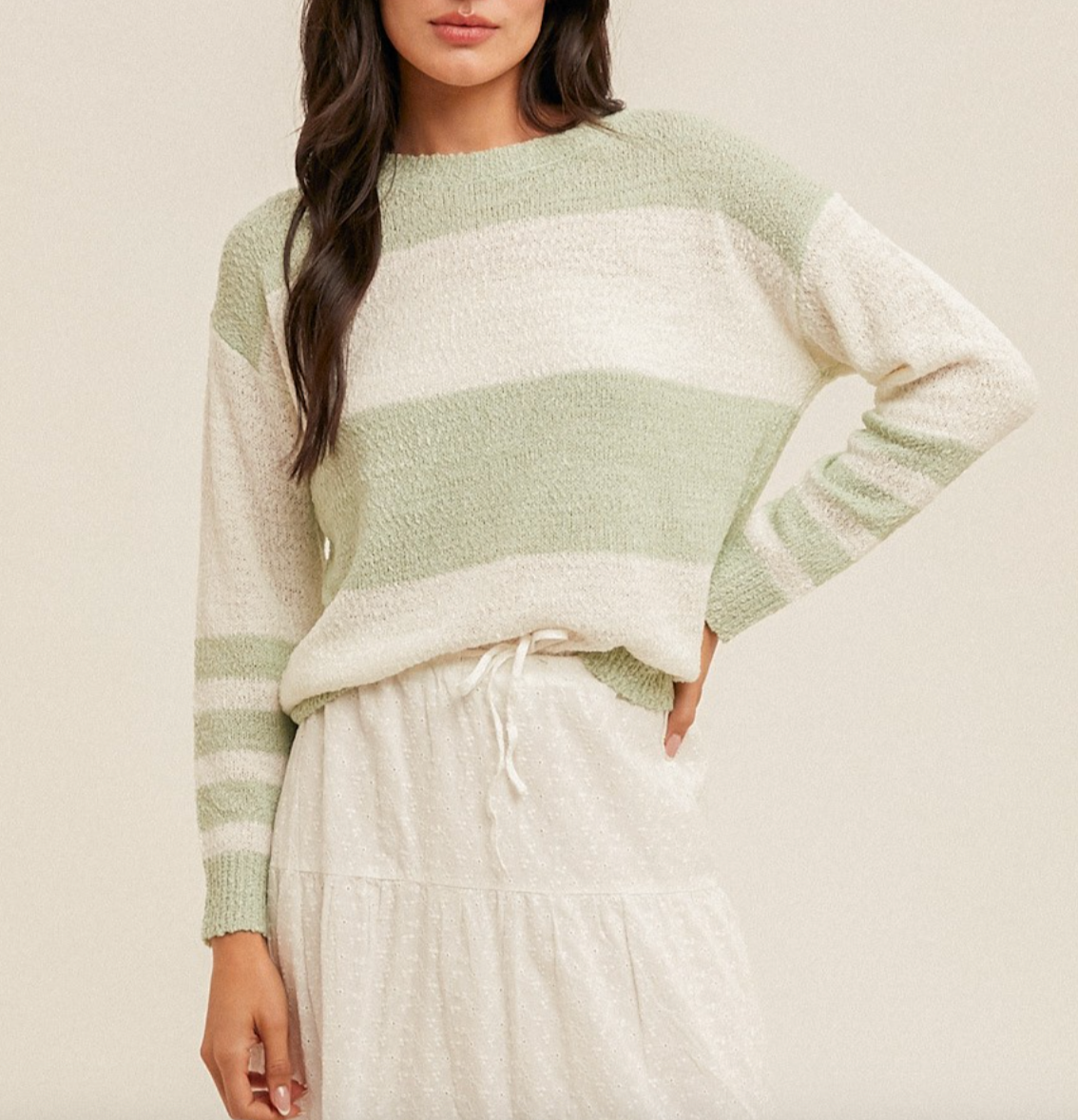 Sage Stripe Sweater