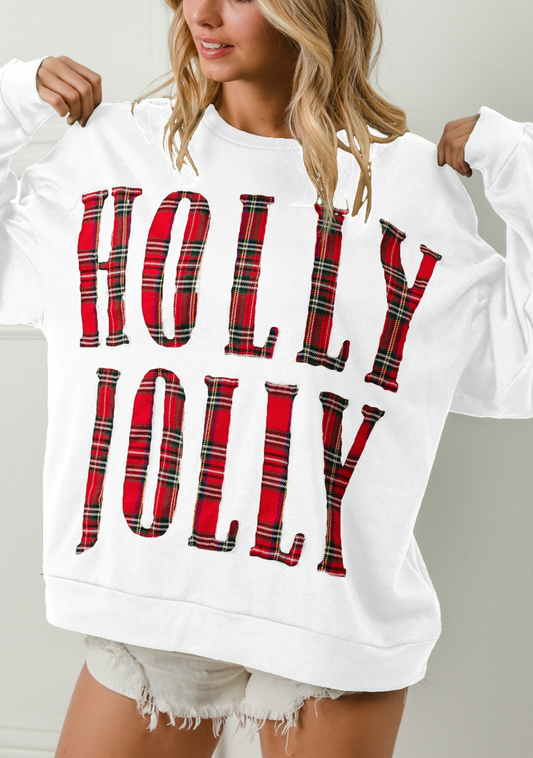 Holly Jolly Plaid Stitch Pullover