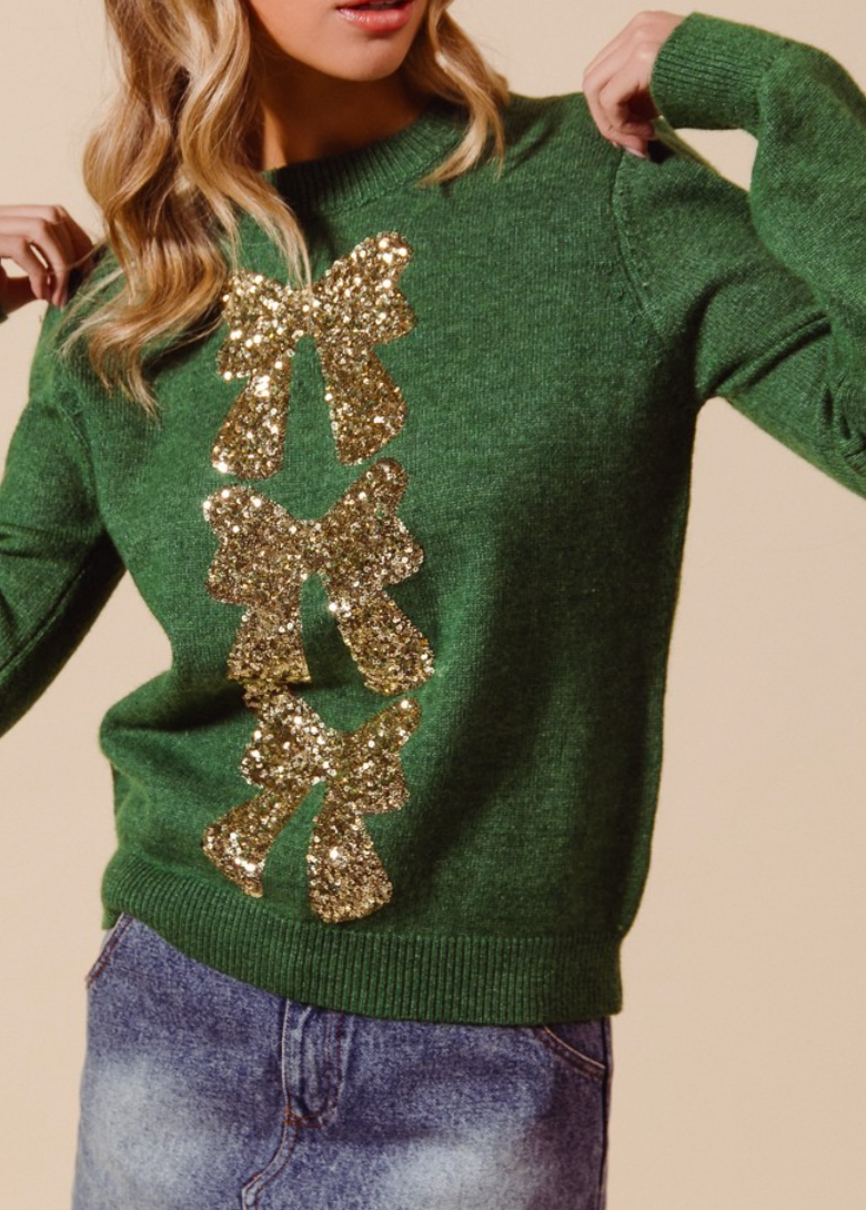 Bows N Bling Pullover Sweater