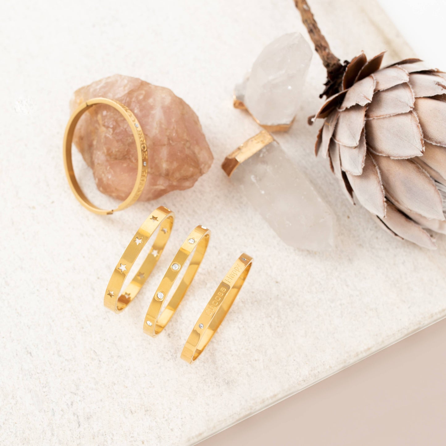 Hinged Stone Bracelet