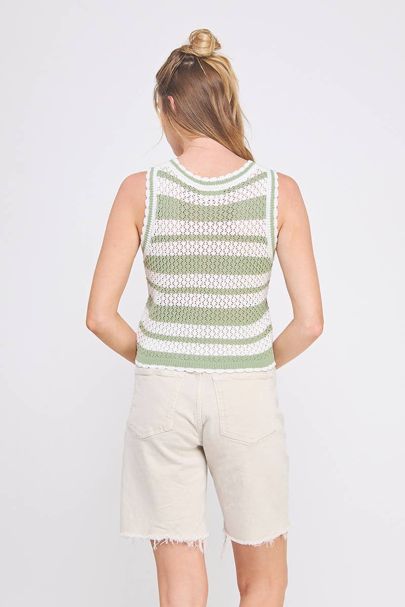 Sandy Stripes Crochet Top