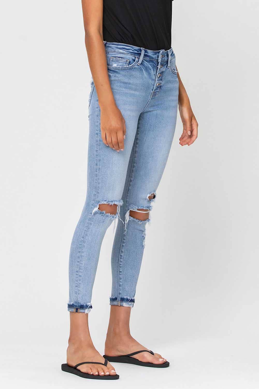Haylie High Rise Distress Skinny