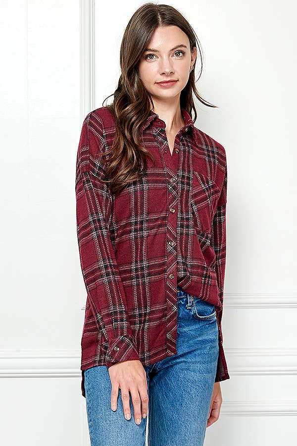 Plaid Vibes Knit Shirt