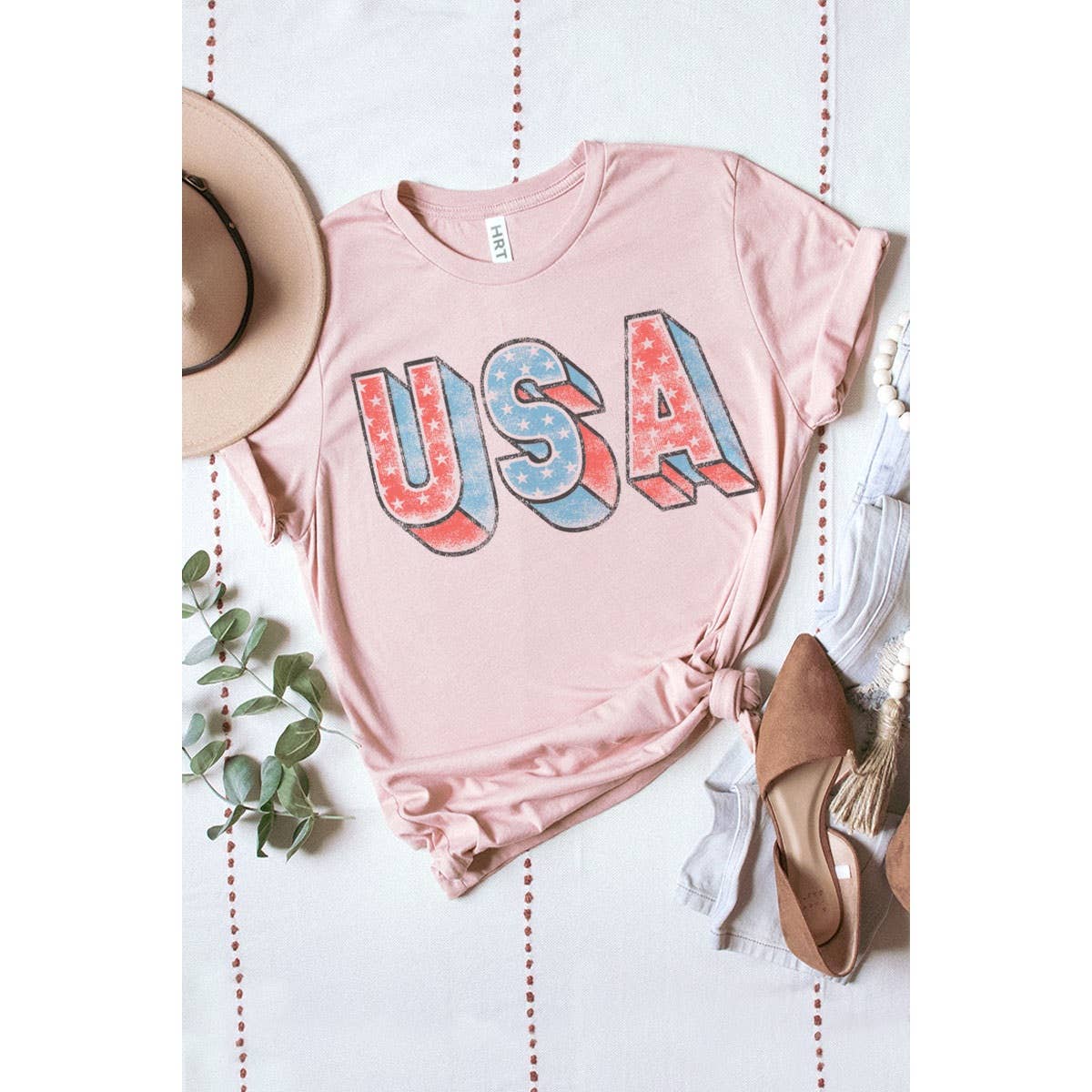 USA Block Letter Tee