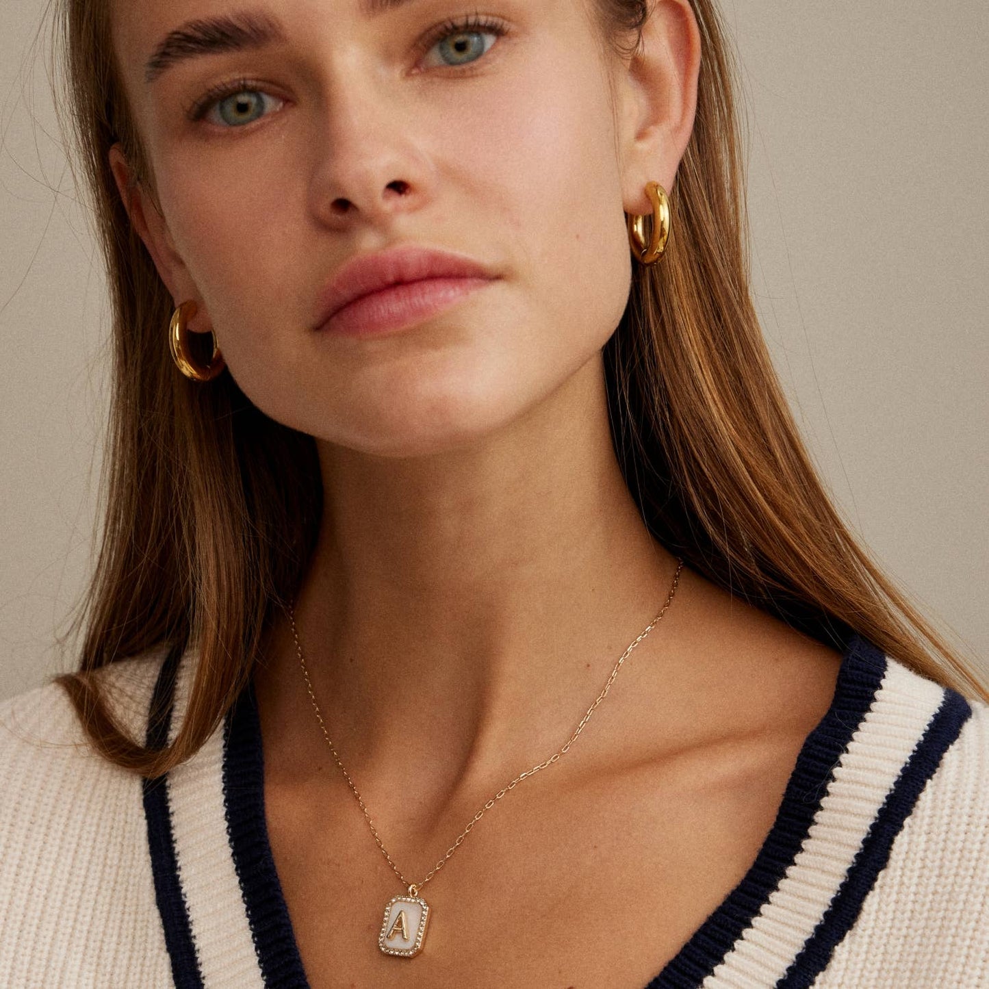 Initial Shell Charm Necklace