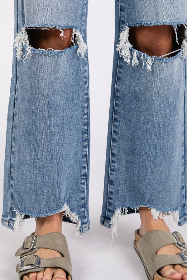 Taylor Distressed Crop Denim