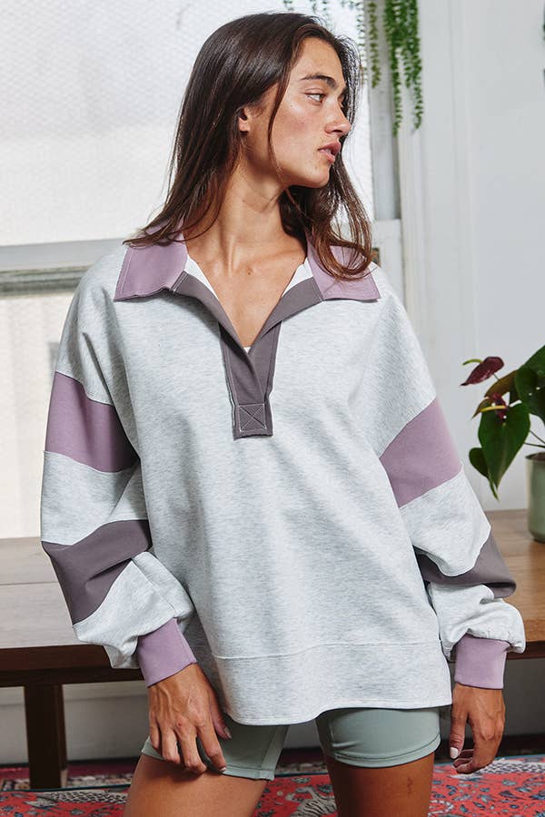 Oversized Colorblock Top