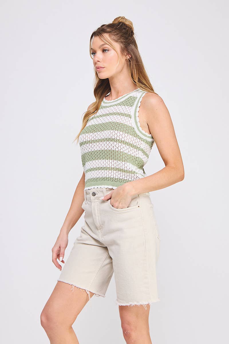 Sandy Stripes Crochet Top